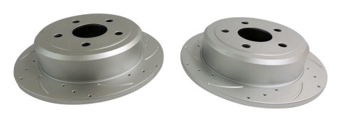 RT Off-Road Drilled and Slotted Rotor Sets RT31026 Brake Rotors, Rear, Cross-drilled Surface, Iron, Natural, 12.750 in. O.D., Jeep, Pair