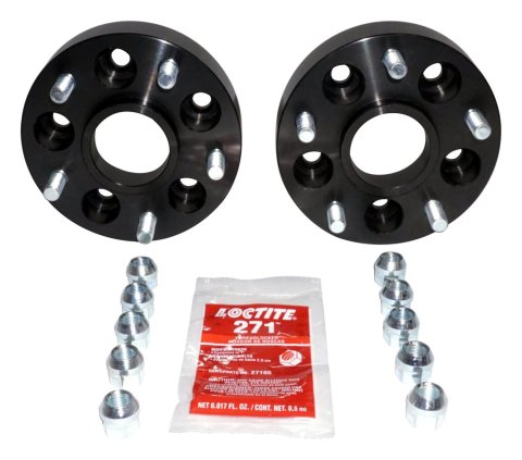 RT Off-Road Wheel Adapters RT32010 Adapter Black Set Jeep TJ XJ YJ 1-1/2? Thick Gloss Black Anodized Adapters; Adapts 5 On 4.5? to 5