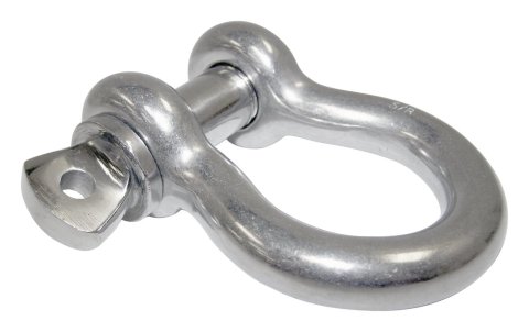 RT Off-Road D-Rings RT33002 Bow Shackle, Stainless Steel, Natural, 0.75 in. Pin Diameter, 2 in. Receiver Size, Each