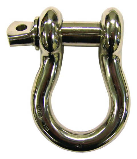 RT Off-Road D-Rings RT33003 Bow Shackle, 5,000 lbs. Rating, Stainless Steel, Polished, 0.625 in. Pin Diameter, Each