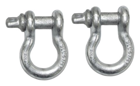 RT Off-Road D-Rings RT33005 Bow Shackles, Steel, Natural, 2 in. Receiver Size, Pair