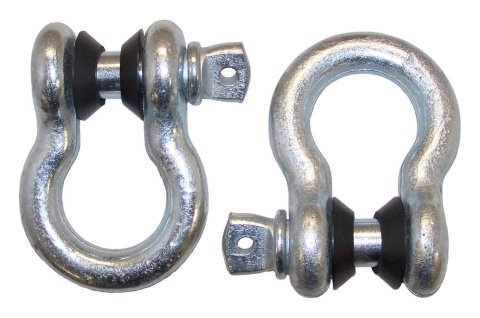 RT Off-Road D-Rings RT33006 Bow Shackles, 9,600 lbs. Rating, Steel, Galvanized, 0.866 in. Pin Diameter, Pair