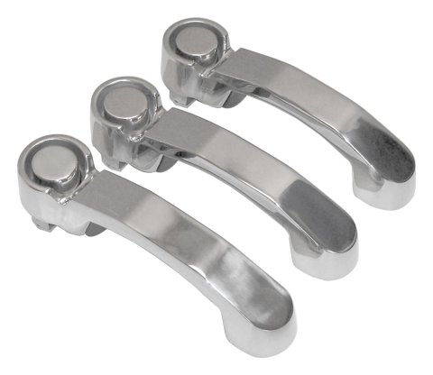 RT Off-Road Exterior Door Handles for 2007-2017 WRANGLER, 2018 WRANGLER JK - RT34004 Handles, Exterior, Stock Design, Stainless Steel, Polished, Dodge, Jeep, Set of 3
