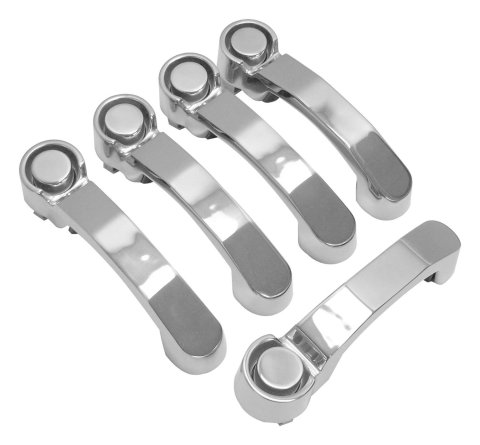 RT Off-Road Exterior Door Handles RT34006 Handles, Exterior, Stock Design, Stainless Steel, Polished, Dodge, Jeep, Set of 5