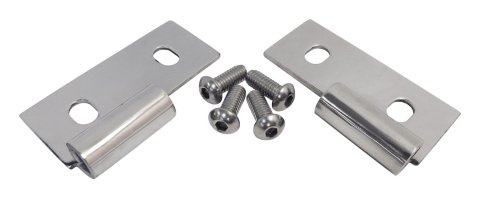 RT Off-Road Door Hinge Brackets RT34007 Brackets, Front Lower, Stainless Steel, Polished, Jeep, Pair