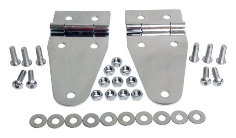 RT Off-Road Hood Hinges RT34012 Hinges, Stainless Steel, Polished, Jeep, Pair