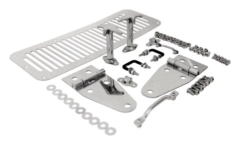 RT Off-Road Complete Hood Dress Up Kits RT34013 Dress-Up Kit, Hood, Stainless Steel, Polished, Jeep, Kit