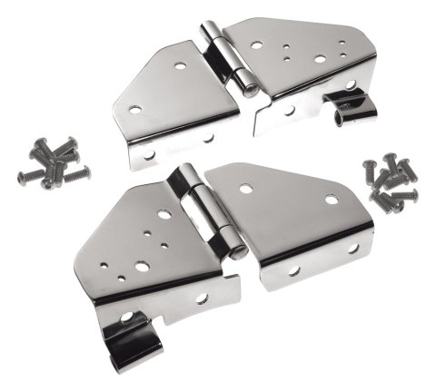 RT Off-Road Windshield Hinges RT34017 Hinges, Stainless Steel, Polished, Jeep, Pair