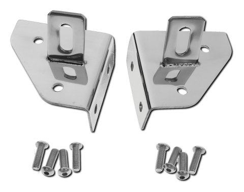 RT Off-Road Windshield Light Mounting Brackets RT34018 Auxiliary Mount Brackets, Hinge Bracket Style, Stainless Steel, Polished, Jeep, Pair