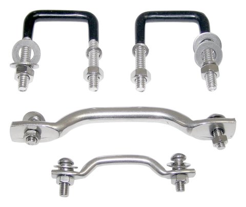 RT Off-Road Windshield Tie-Down Kits RT34019 Tie-Downs, Stainless Steel, Polished, Jeep, Kit