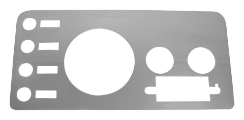 RT Off-Road Dash Overlays for 1976-1983 CJ5, 1976-1986 CJ7, 1981-1985 SCRAMBLER - RT34027 Overlay, Unlit Style, Stainless Steel, Polished, Jeep, Each