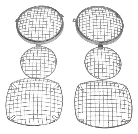 RT Off-Road Stone Guard Sets for 1976-1983 CJ5, 1976-1986 CJ7 - RT34034 Light Guards, Stainless Steel, Natural, Jeep, Set of 6