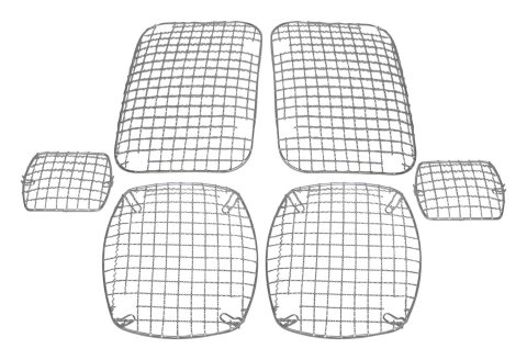 RT Off-Road Stone Guard Sets for 1987-1995 WRANGLER - RT34047 Light Guards, Stainless Steel, Natural, Jeep, Set of 6