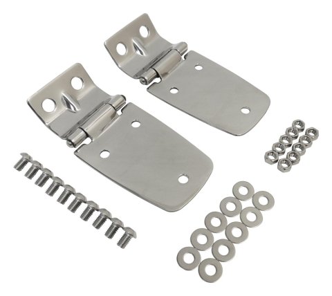 RT Off-Road Hood Hinges for 1997-2006 WRANGLER - RT34057 Hinges, Stainless Steel, Polished, Jeep, Pair