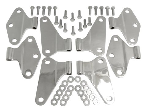 RT Off-Road Door Hinges for 2007-2017 WRANGLER, 2018 WRANGLER JK - RT34069 Hinges, Body Side Only, Stainless Steel, Polished, Jeep, Set of 8