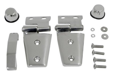 RT Off-Road Complete Hood Dress Up Kits for 2007-2017 WRANGLER, 2018 WRANGLER JK - RT34076 Hinges, Up, Footman Loop, Stainless Steel, Polished, Jeep, Kit