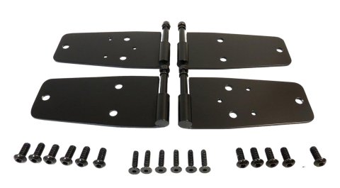 RT Off-Road Door Hinges RT34093 Hinges, Stainless Steel, Black, Hardware Included, Mirror Provisions, Jeep, Set of 4
