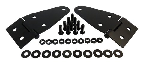RT Off-Road Hood Hinges RT34095 Hinges, Stainless Steel, Black Powdercoated, Jeep, Kit