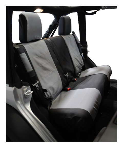 RT Off-Road Seat Covers for 2007-2011 WRANGLER - SC30121 Cover, Rear, Bench Style, Polycanvas, Black/Gray, Jeep, Each