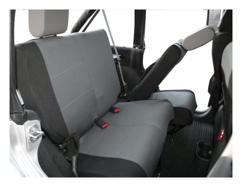 RT Off-Road Seat Covers for 2007-2011 WRANGLER - SC30221 Cover, Jeep Rear Style, Polycanvas, Black/Gray, Jeep, Each