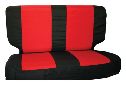 RT Off-Road Seat Covers for 1987-2002 WRANGLER - SCP20130 Cover, Jeep Rear Style, Polycanvas, Black/Red, Jeep, Each