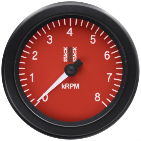 Stack Gauges ST100-08R TACHOMETER, SPORT, 88MM, RED, 0-8K RPM