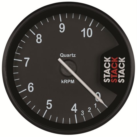 Stack Clubman Tachometers ST200-04105 Tachometer, Clubman, 0-10,5000 RPM, 3 1/8 in. Diameter, Black Face, Analog, Electrical, Each