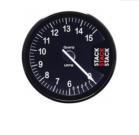 Stack Clubman Tachometers ST200-0615 Tachometer, Clubman, 0-15,000 rpm, 270 degree Sweep, 3 1/8 in. Diameter, Black Gauge Face, Memory Recall, Kit