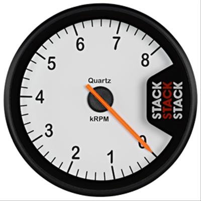 Stack Clubman Tachometers ST200-08W Tachometer, Clubman, 0-8,000 RPM, 3 1/8 in. Diameter, White Face, Analog, Electrical, Each