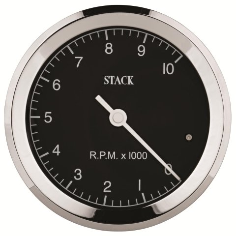 Stack Clubman Classic Tachometers ST200C-012 Tachometer, Classic, 0-12,000 rpm, 270 degree, 80.00mm Diameter, Black Gauge Face, Memory Recall, Kit