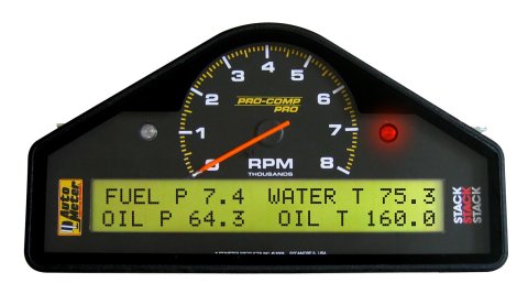 Stack Gauges Data Acquisition ST269601 Mult-Function Display Logger, Drag Racing, Black, 0-8k RPM