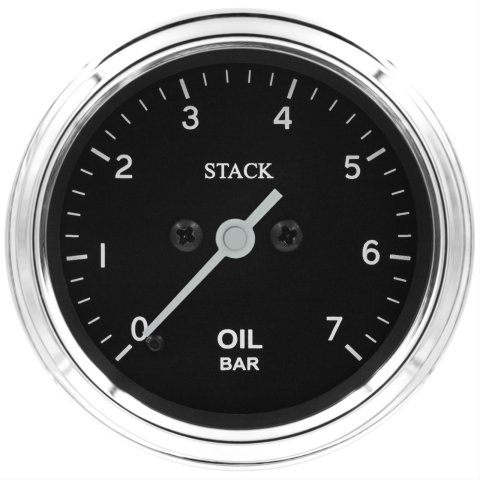 Stack Gauges ST3301C GAUGE, OIL PRESS, PRO STEPPER MOTOR, 52MM, CLASSIC, 0-7 BAR, M10 MALE