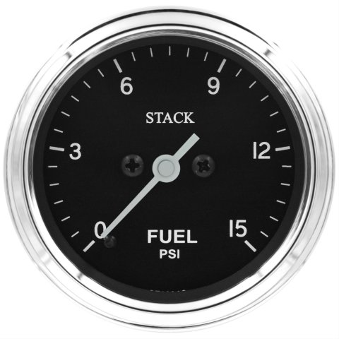 Stack Gauges ST3304C GAUGE, FUEL PRESS, PRO STEPPER MOTOR, 52MM, CLASSIC, 0-15PSI, 1/8IN NPTF MALE