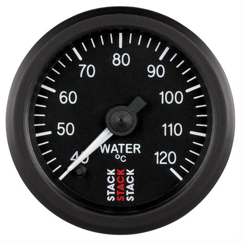 Stack Professional Stepper Motor Analog Gauges ST3307 Gauge, Pro Motor, Water Temperature, 40-120 Degrees C, 2 1/16 in, Black Face, Analog, Electrical, Each