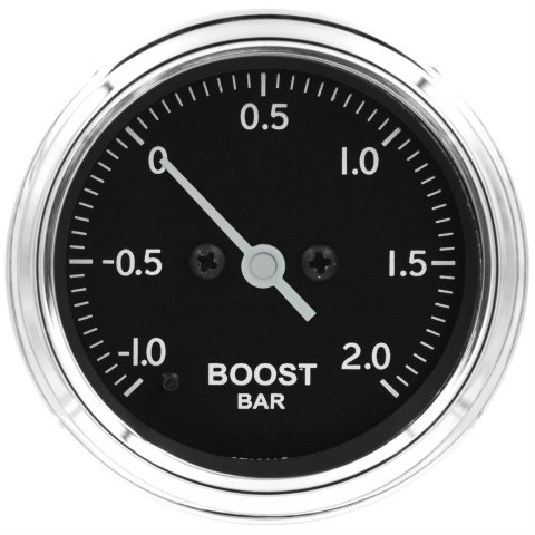 Stack Gauges ST3311C GAUGE, BOOST, PRO STEPPER MOTOR, 52MM, CLASSIC, -1 TO +2 BAR, INCL. T-FITTING