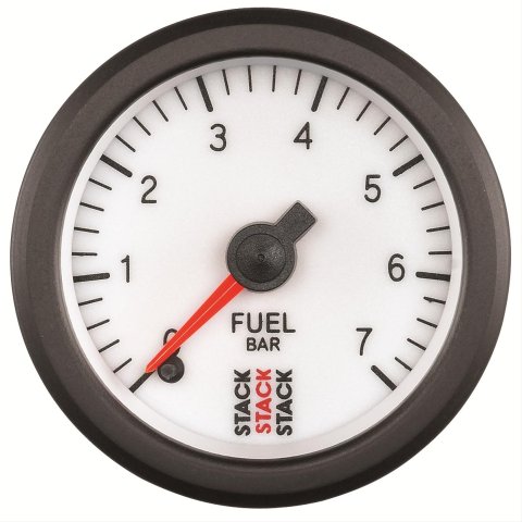 Stack Professional Stepper Motor Analog Gauges ST3355 Fuel Pressure Gauge, Pro Motor, Analog, Electrical, 0-7 Bar, 2 1/16 in. Diameter, White Face, Each
