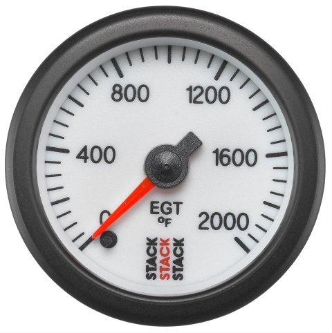 Stack Professional Stepper Motor Analog Gauges ST3364 Gauge, Stepper, EGT/Pyrometer, 0-2,000 Degrees F, 2 1/16 in., Analog, White Face, Electrical