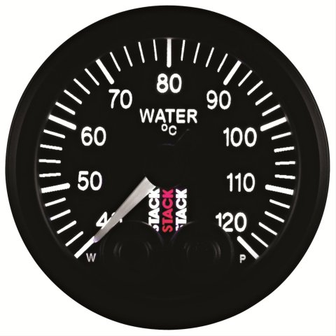 Stack Pro-Control Stepper Motor Analog Gauges ST3507 Gauge, Pro Control, Water Temperature, 40-120 Degrees C, 2 1/16 in., Black Face, Analog, Electrical, Each