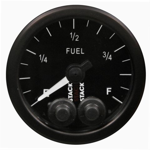 Stack Pro-Control Stepper Motor Analog Gauges ST3515 Gauge, Pro Control, Fuel Level, 0-280 Ohms, 2 1/16 in., Black Face, Analog, Electrical, Each
