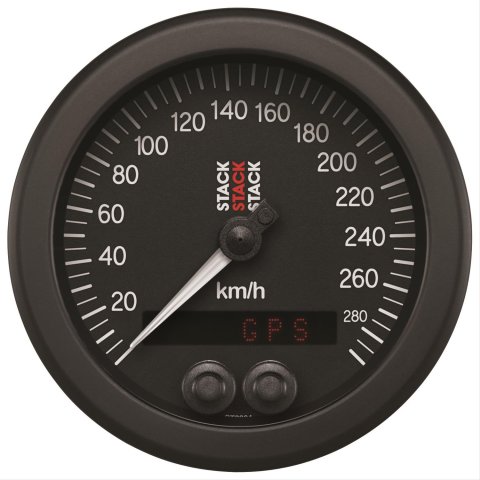 Stack Gauges ST3804 SPEEDOMETER, GPS, 88MM, BLK, 0-290 KM/H