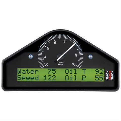 Stack Gauges Gauge Kits and Instrument Clusters ST8100AR-F ACTION REPLAY DASH, BLK, 0-4-10K RPM (PSI, DEG. F, MPH)
