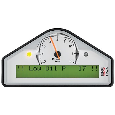 Stack Gauges Gauge Kits and Instrument Clusters ST8100AR-Q-E Action Replay Dash, Wht, 0-6-13k RPM (BAR, Deg. C, km/h)