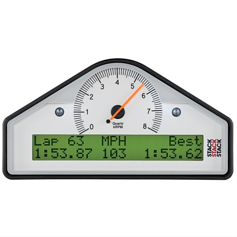 Stack Gauges Gauge Kits and Instrument Clusters ST8130-B STREET DASH, WHT, 0-8K RPM (PSI, DEG. F, MPH)