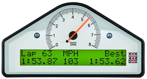 Stack Gauges Gauge Kits and Instrument Clusters ST8916S-B Multi-Function Dash Display Logger (MFD), Wht, 0-8k RPM