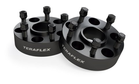 TeraFlex Jeep Wheel Offset Adapters 1057000 Adapters, Offset, 1.75 in. Thick, Aluminum, 5 x 5 in. Bolt Circle, Jeep, Pair