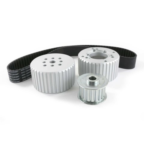 Top Street Performance Gilmer Style Pulley Kits 10090 Kit, Drive, Standard Ratio, Aluminum, Satin, 1.5 in. Belt, Chevy, Small Block, Short Water Pump, Kit