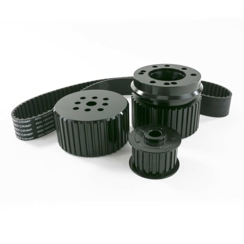 Top Street Performance Gilmer Style Pulley Kits 10091BK Kit, Drive, Standard Ratio, Aluminum, Black, 1.5 in. Belt, Chevy, Small Block, Long Water Pump, Kit