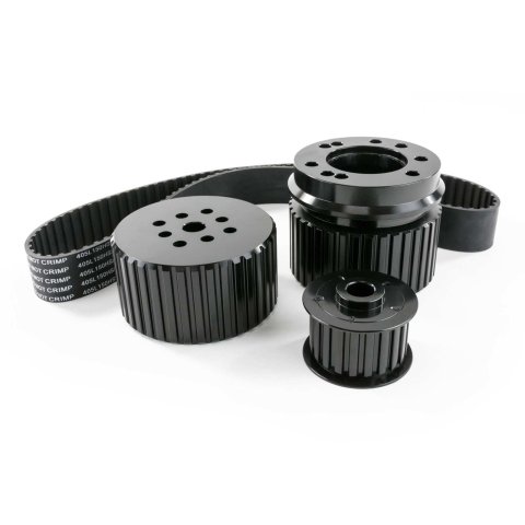 Top Street Performance Gilmer Style Pulley Kits 10093BK Kit, Drive, Standard Ratio, Aluminum, Black, 1.5 in. Belt, Three Bolt Crank, Chevy, Ford, Small Block, Kit