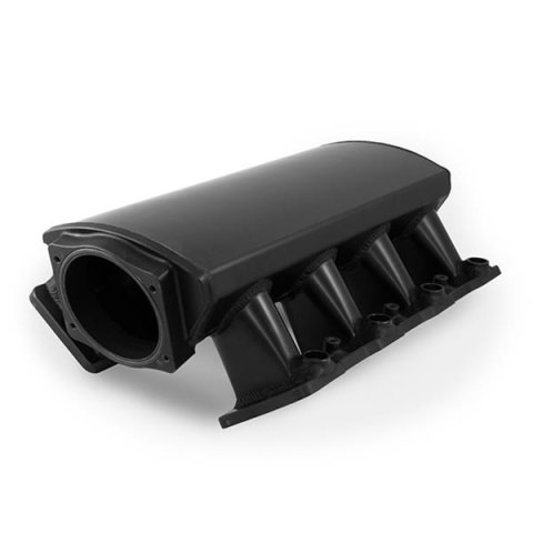 Top Street Performance Velocity Fabricated Aluminum Angled Low-Profile Sheet Metal Intake Manifolds 81001BK Manifold, Fuel Injected, 102mm Bore Size, Aluminum, Black, Chevy, LS1, LS2, LS6, Each