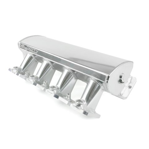 Top Street Performance Velocity Fabricated Aluminum Angled Low-Profile Sheet Metal Intake Manifolds 81001CA Manifold, Fuel Injected, Cathedral Port, 102mm Bore Size, 7 Degree Throttle Body Flange, Aluminum, Clear Anodized, Chevy, LS1, LS2, LS6, Each